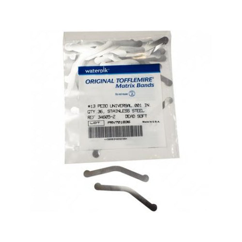 WaterPik 34605-2 Tofflemire Matrix Bands Size #13 Dead Soft .001 Universal 36/Pk WaterPik 34605-2 Tofflemire Matrix Bands Size #13 Dead Soft .001 Universal 36/Pk